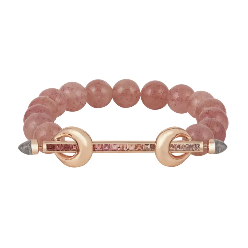 Strawberry Beryl & Peach Tourmaline Chakra Bracelet