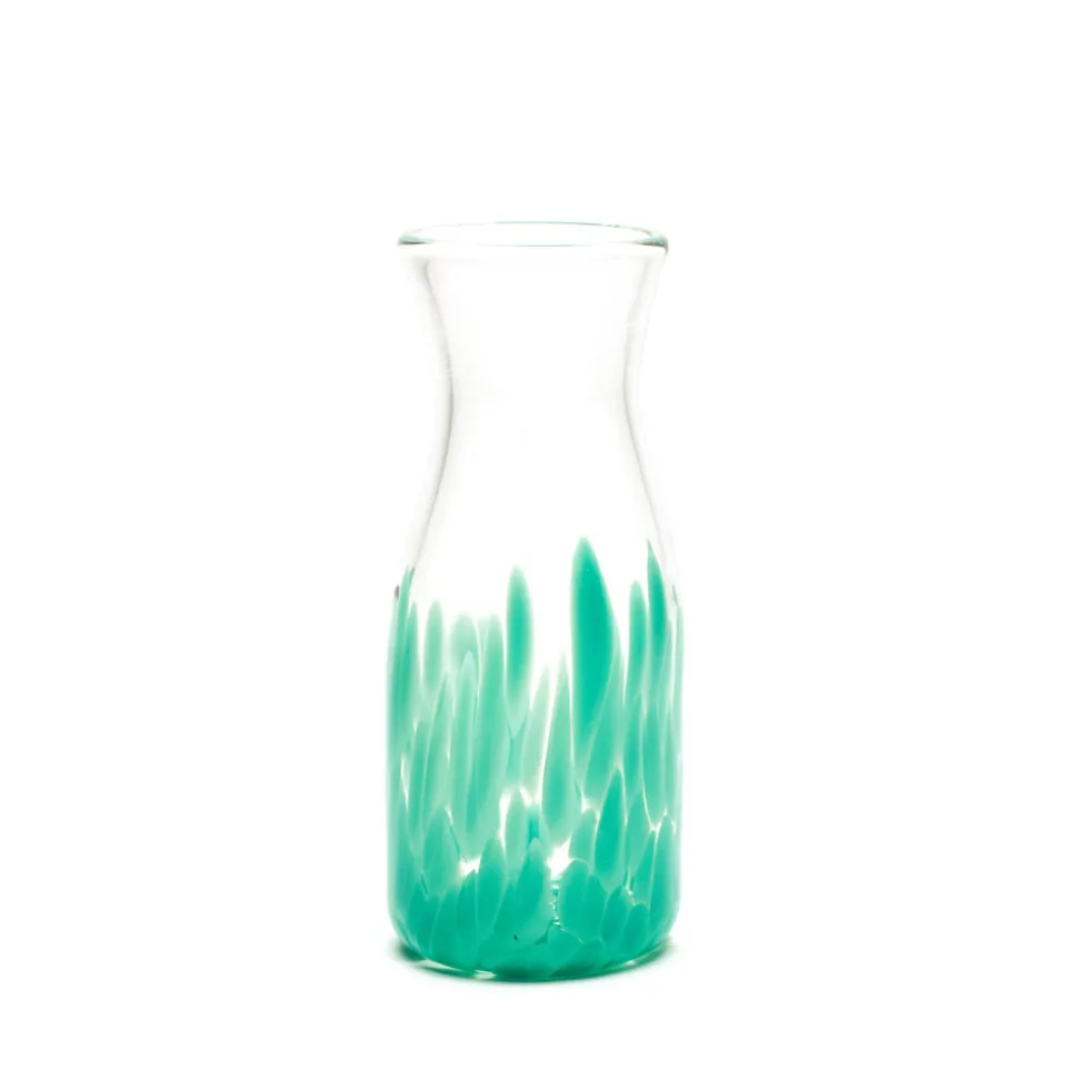Teal/Transparent Spotted Carafe