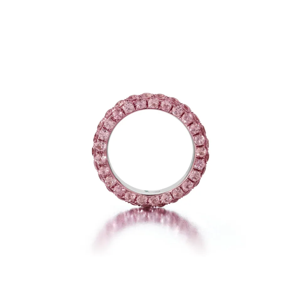 Three Sided Pink Sapphire Ring