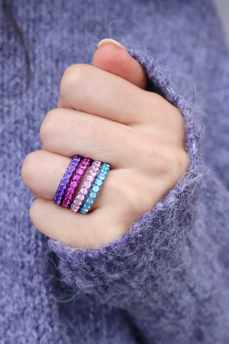 Three Sided Swiss Blue Topaz Ring