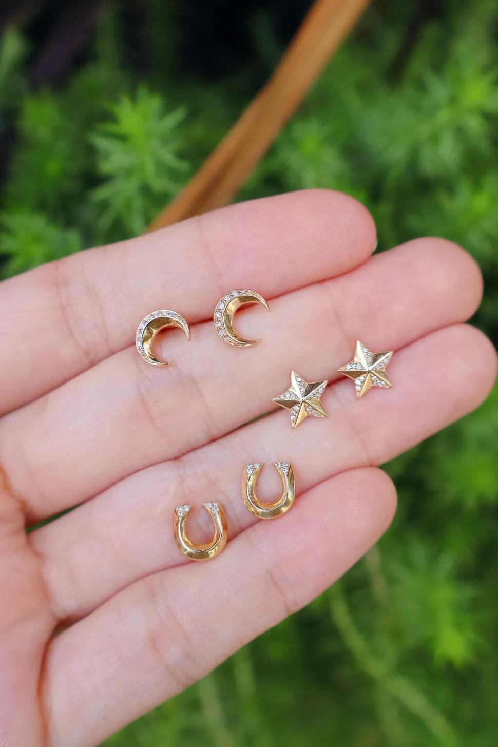 Tiny Moon Studs