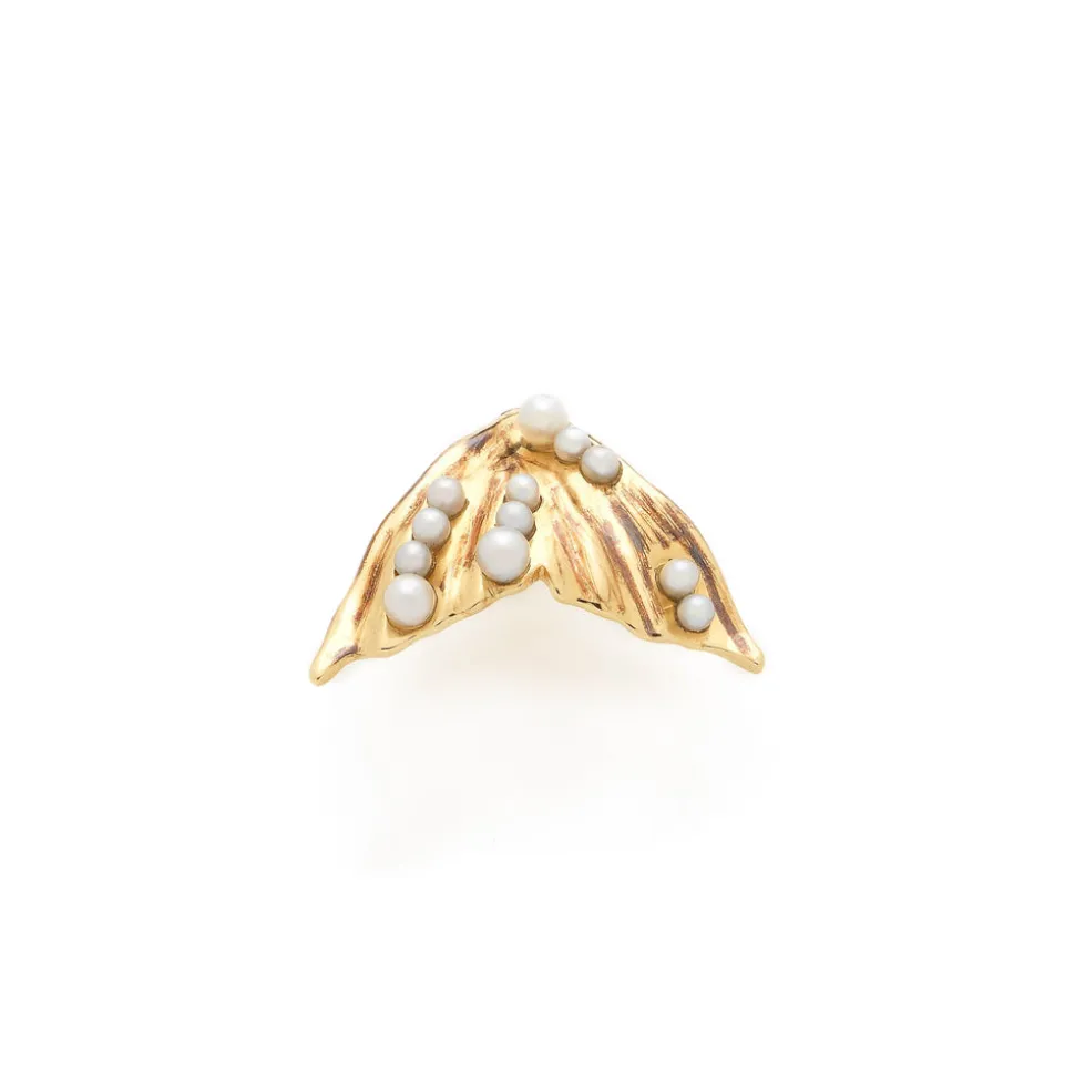 Tiny Pearl Flipper Stud Earring