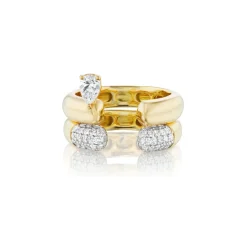 Tube Point Pave Ring
