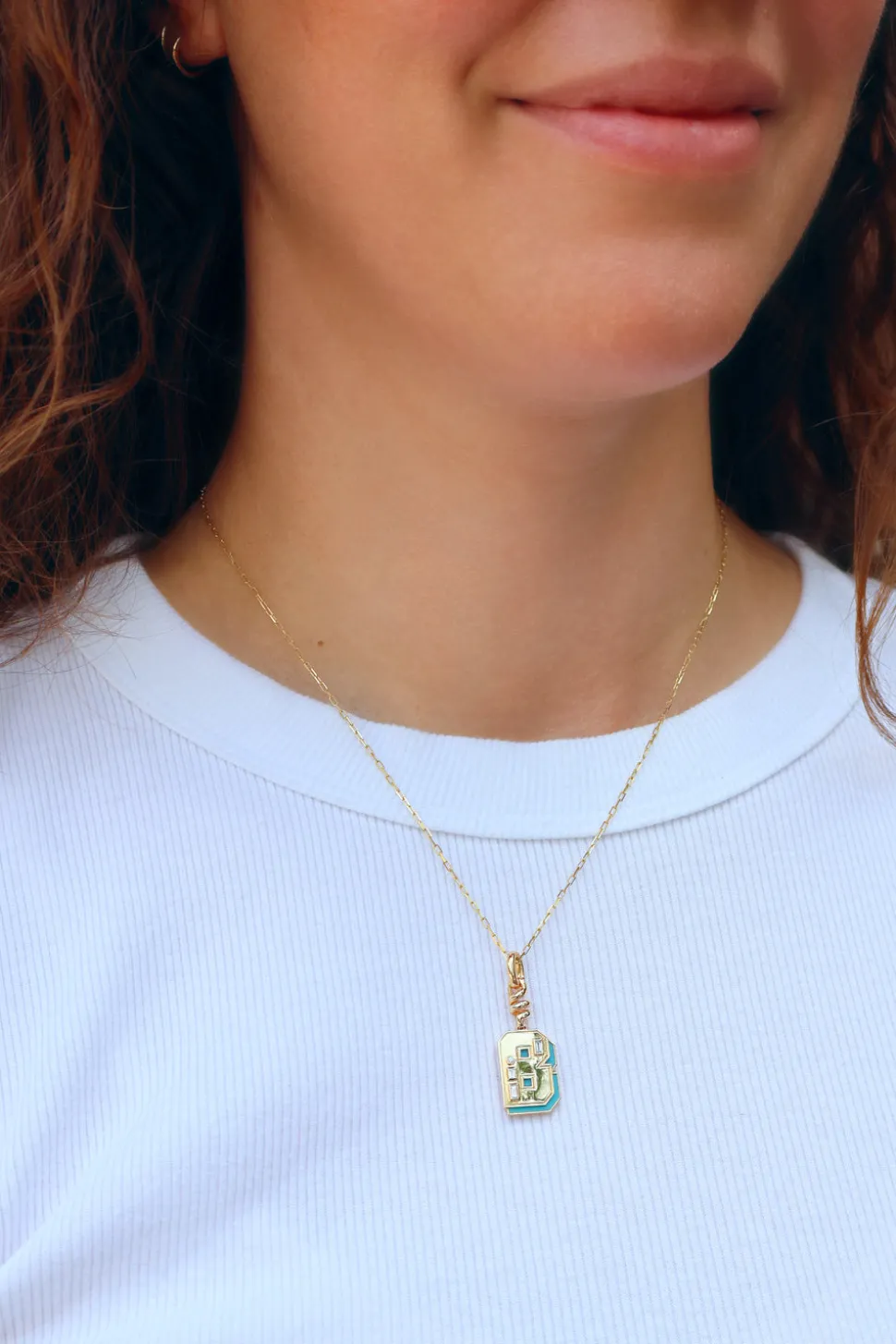 Turquoise "B" Charm