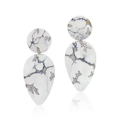 Variscite "Lightening" Earrings with Diamonds