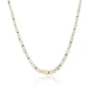 White Opal Necklace with Tsavourite and Gold Rondelles