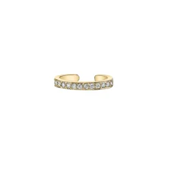 Yellow Gold Single Row Diamond Ear Cuff