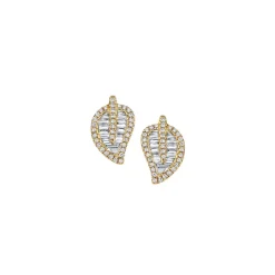 Yellow Gold Small Leaf Studs