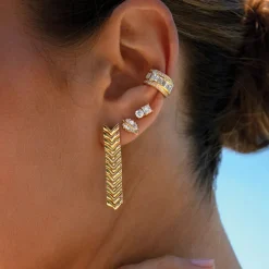 Yellow Gold Small Palm Leaf Studs